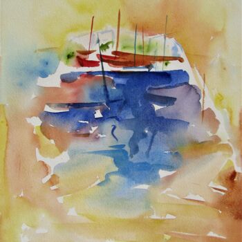 Peinture intitulée "Impressions de la G…" par Jean-Noël Le Junter, Œuvre d'art originale, Aquarelle Monté sur Panneau de bois