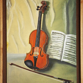 Painting titled "Violon.jpg" by Jnm, Original Artwork, Oil