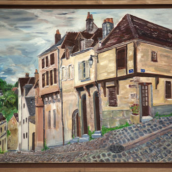 Painting titled "La rue Saint-Lubin…" by Jnm, Original Artwork, Oil