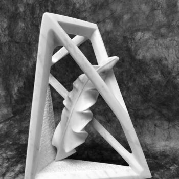 Sculpture titled "Libre espace" by Jean-Paul Baudry, Original Artwork, Stone