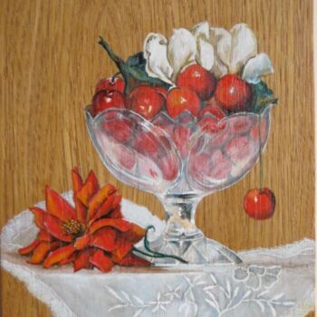 Painting titled "Coupe de cerises" by Jean Paul Birebent, Original Artwork