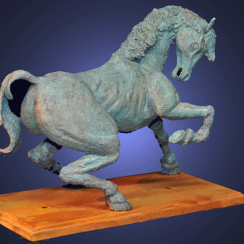 Sculpture titled "Cheval" by Jean Paul Constant, Original Artwork, Terra cotta