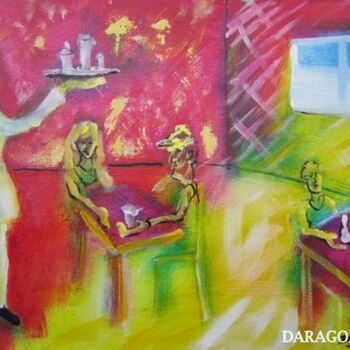 Malerei mit dem Titel "Waitress svp" von Jean-Paul Daragon, Original-Kunstwerk, Öl
