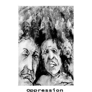 Painting titled "Oppression" by Jean-Paul Daragon, Original Artwork
