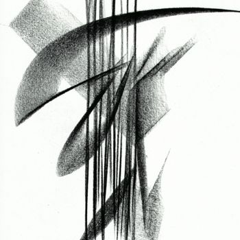Zeichnungen mit dem Titel "S-Kiss-03" von Gipéhel, Original-Kunstwerk, Kohle