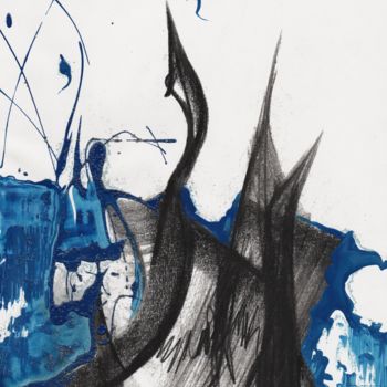 Pintura titulada "Vague Bleue" por Gipéhel, Obra de arte original, Otro