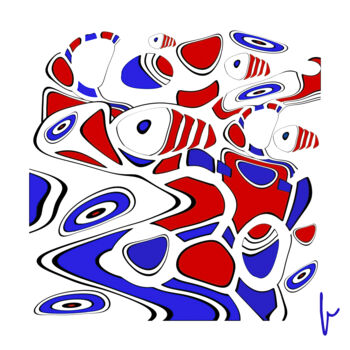 Digitale Kunst getiteld "Tricolore" door Jean Paul Pierozzi, Origineel Kunstwerk, Digitaal Schilderwerk