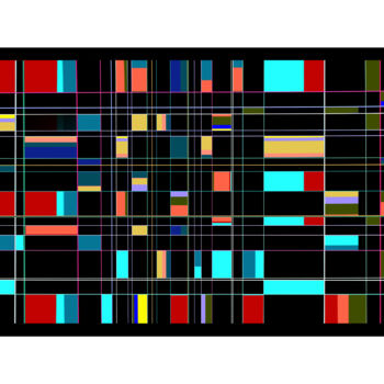 Arts numériques intitulée "Squares and not ful…" par Jean Paul Pierozzi, Œuvre d'art originale, Peinture numérique