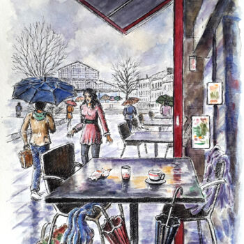 Pintura titulada "Sans parapluie" por Jean-Paul Ramon, Obra de arte original, Acuarela