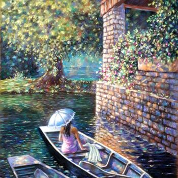Peinture intitulée "Romantique "Venise…" par Jean-Paul Ramon, Œuvre d'art originale, Pastel