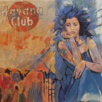 Painting titled "HAVANA CLUB" by Jean Paul Robert, Original Artwork, Acrylic Mounted on Wood Stretcher frame