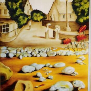 Peinture intitulée "La plage aux coquel…" par Jean Paul Tersin, Œuvre d'art originale, Huile