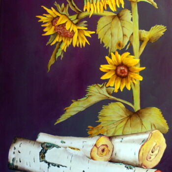 Malerei mit dem Titel "MES SOLEILS" von Jean Paul Tersin, Original-Kunstwerk, Öl