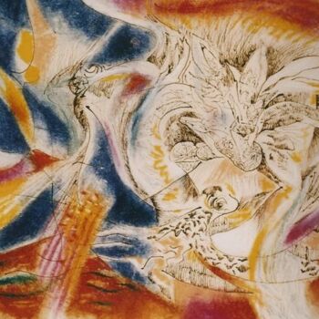 Dessin intitulée "Rêves d'oiseaux 2" par Jean-Philippe Degraeve, Œuvre d'art originale, Pastel
