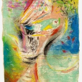 Dessin intitulée "L'oiseau des Indes" par Jean-Philippe Degraeve, Œuvre d'art originale, Aquarelle