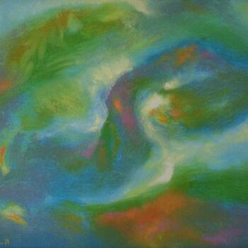 Painting titled "Espace Océan II" by Jean-Philippe Degraeve, Original Artwork, Oil