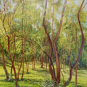 Malerei mit dem Titel "Le bois Magnier en…" von Jean-Philippe Guffroy, Original-Kunstwerk, Öl Auf Keilrahmen aus Holz montie…