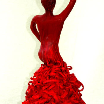 Sculpture intitulée "Flamenco la Robe" par Jean-Pierre Beillard, Œuvre d'art originale, Argile