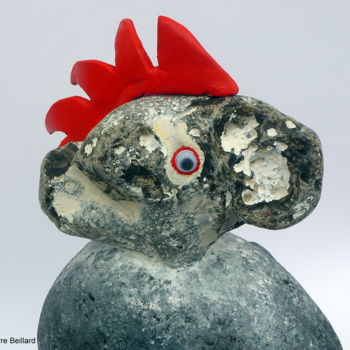 Sculpture titled "Coq'Art" by Jean-Pierre Beillard, Original Artwork, Stone