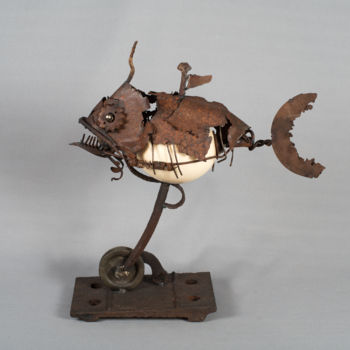 Sculpture titled "Eated fish" by Jean-Pierre Burquier, Original Artwork