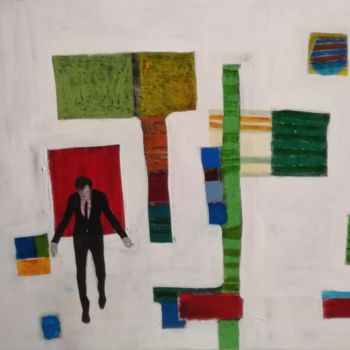 Painting titled "60's pop" by Jean-Pierre Cales, Original Artwork, Stained glass painting