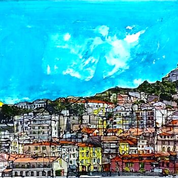 Painting titled "Marseille" by Jean-Pierre Cales, Original Artwork, Acrylic Mounted on Aluminium