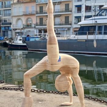 Sculpture titled "DANCER" by Jean-Pierre Desprez, Original Artwork, Wood