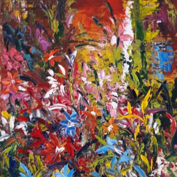 Pintura intitulada "fleurs-des-champs" por Jean-Pierre Duquaire, Obras de arte originais, Óleo
