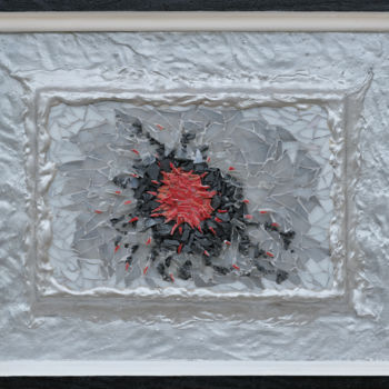 Sculpture titled "Fracture 1" by Jean-Pierre Duvaux, Original Artwork, Mosaic Mounted on Wood Panel