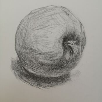 Zeichnungen mit dem Titel "Pomme" von Jean-Pierre Emond, Original-Kunstwerk, Bleistift
