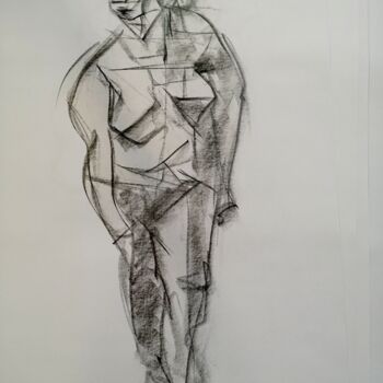 Drawing titled "Pose 5" by Jean-Pierre Emond, Original Artwork, Pencil