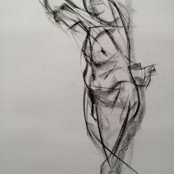 Drawing titled "Pose 6" by Jean-Pierre Emond, Original Artwork, Pencil