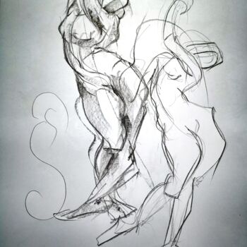 Drawing titled "Dansez" by Jean-Pierre Emond, Original Artwork, Graphite