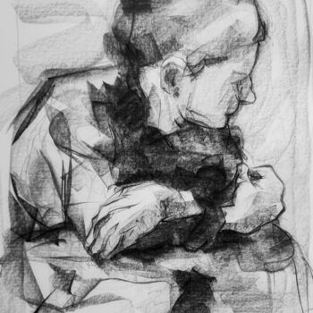 Drawing titled "Maria" by Jean-Pierre Emond, Original Artwork, Graphite