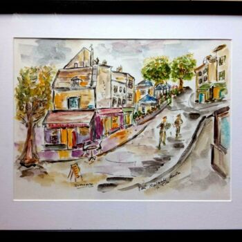 Peinture intitulée "PARIS MONTMARTRE LE…" par Jean Pierre Jumeaux, Œuvre d'art originale, Aquarelle