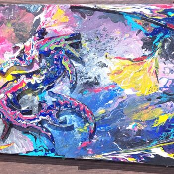 "le dragon" başlıklı Tablo Jean Pierre Labarthe tarafından, Orijinal sanat, Akrilik Ahşap panel üzerine monte edilmiş
