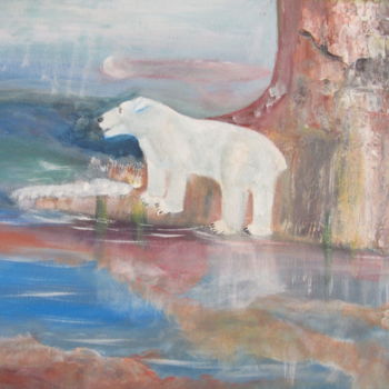 Malerei mit dem Titel "L'ours" von Jean Pierre Maître, Original-Kunstwerk, Acryl