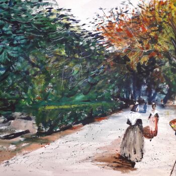 Painting titled ""Un peintre en Arle…" by Jean-Pierre Missistrano, Original Artwork, Watercolor