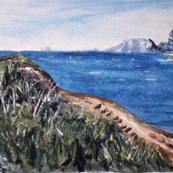 Painting titled ""Du Cap Nègre au Ri…" by Jean-Pierre Missistrano, Original Artwork, Watercolor