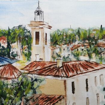 Painting titled ""Boullibaye, la Tos…" by Jean-Pierre Missistrano, Original Artwork, Watercolor
