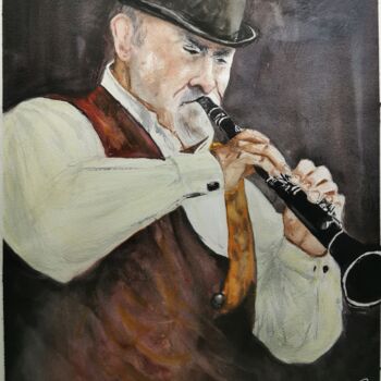 Painting titled ""Stranger on the sh…" by Jean-Pierre Missistrano, Original Artwork, Watercolor