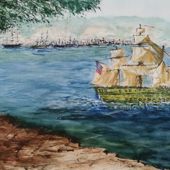 Painting titled ""Du bout de cette l…" by Jean-Pierre Missistrano, Original Artwork, Watercolor