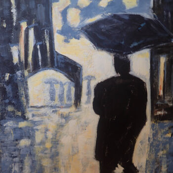 Pintura intitulada "sous la pluie" por Jean-Pierre Piccin, Obras de arte originais, Acrílico