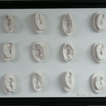 Sculpture titled "Oreilles" by Jean Pierre Picheny, Original Artwork, Resin Mounted on Other rigid panel