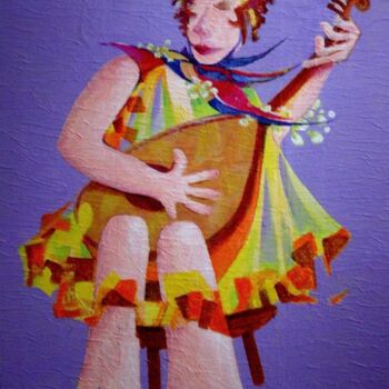 Painting titled "Le Troubadour" by Jean Pierre Poveda, Original Artwork, Acrylic