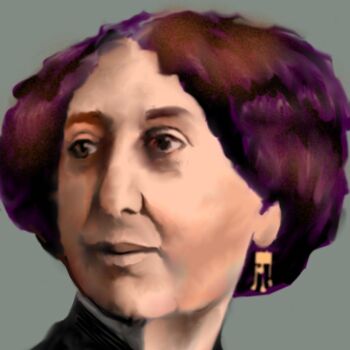 Digitale Kunst mit dem Titel "George Sand portrai…" von Jean Pierre Poveda, Original-Kunstwerk, Digitale Malerei