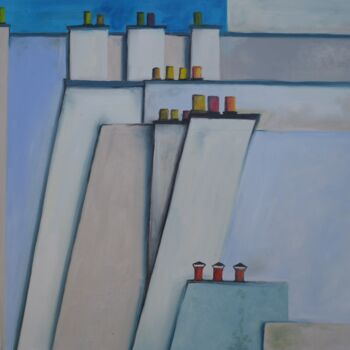Peinture intitulée "cheminees-1-2.jpg" par Jean Pierre Tachon, Œuvre d'art originale, Huile