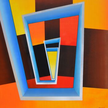 Malerei mit dem Titel "Spirale carrée" von Jean Pierre Tachon, Original-Kunstwerk, Acryl