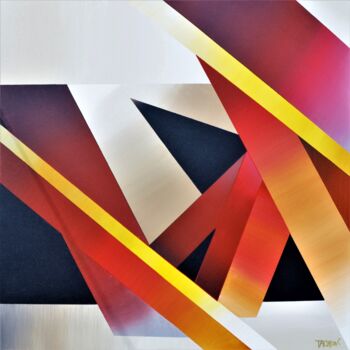Painting titled "Composition 1031" by Jean Pierre Tachon, Original Artwork, Acrylic Mounted on Wood Stretcher frame