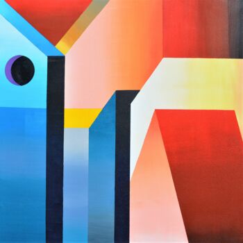 Painting titled "compositio, 022.727" by Jean Pierre Tachon, Original Artwork, Acrylic Mounted on Wood Stretcher frame